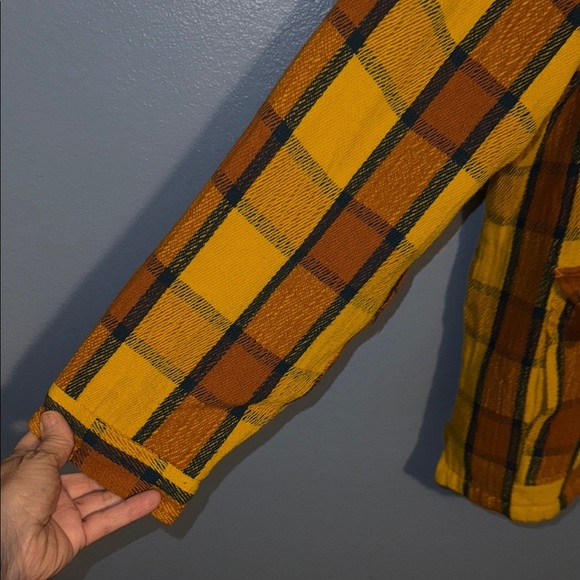 BDG Yellow and Brown Plaid Men's Quilted Jacket - XL - B5 - Picture 3 of 5